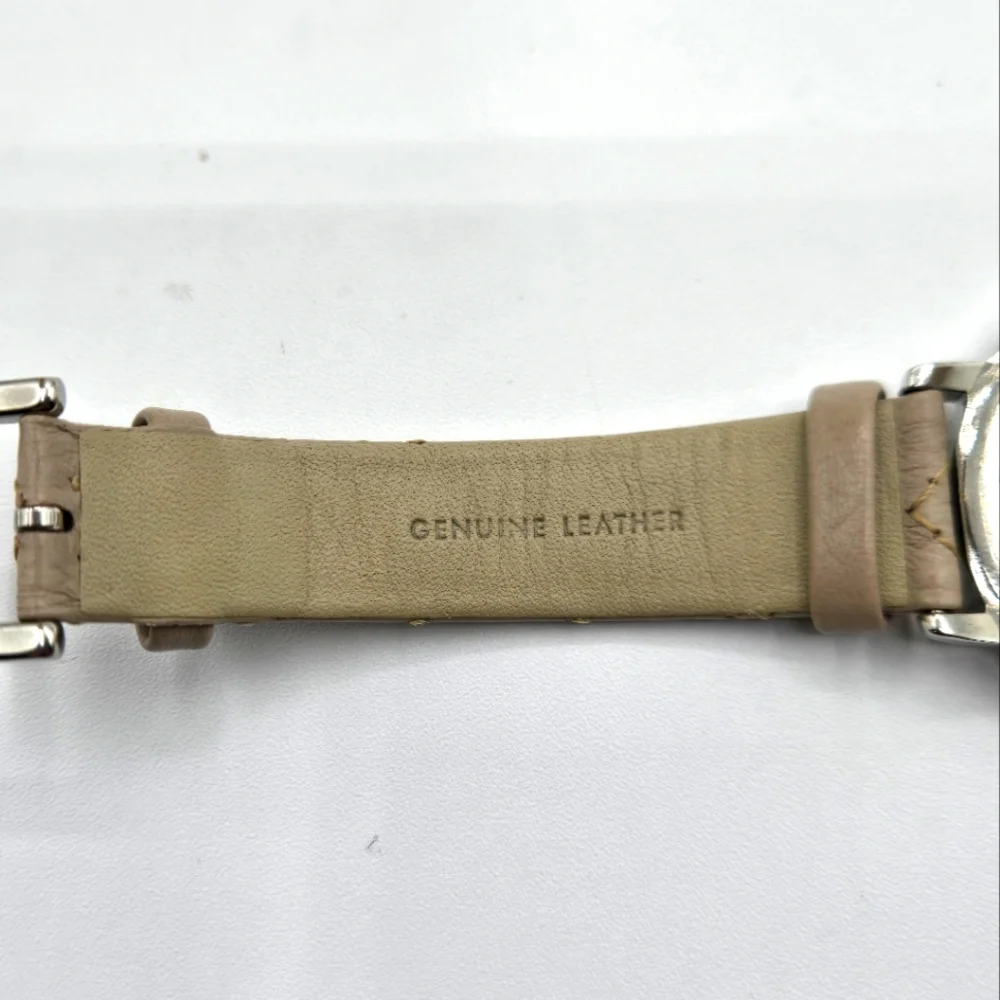 KATE SPADE Genuine Leather Watch Silver Metal Framed Face Taupe Leather - Picture 6 of 9